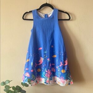 Girl's Tommy Bahama Summer Dress Blue Pink Mermaid's Flare Ocean Beach Fish 7